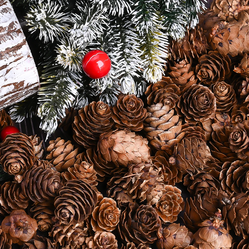 

iYOE 70pcs 2-3cm Christmas Wooden Mini Pine Cones Ornaments Rustic Brown Realistic Miniature Cones for Christmas Tree Decor