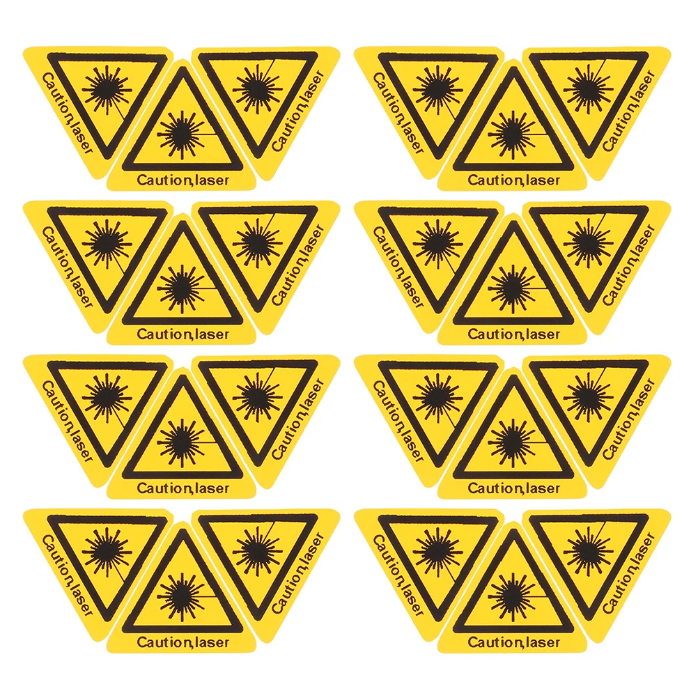 30 Pcs Laser Warning Sign Lighting Safety Sticker Caution Stickers Self-adhesive Electric