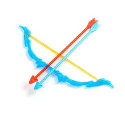 Children Small Bow and Arrow  Outdoor Sports Toys Kids Crystal Plastic Toys Outdoor Fun Toys Mini Bow Arrow with Rubber Band