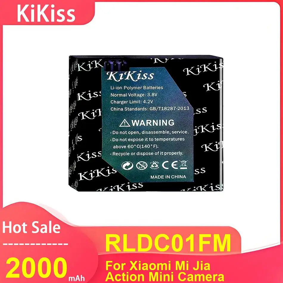 

KiKiss Camera Battery For Xiaomi MiJia Action Mini Camera ,RLDC01FM 2000mAh Batteries