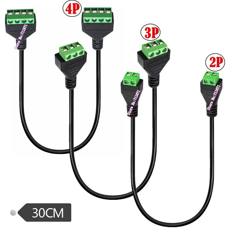 No need welding screw fixed 2P 3 Pin 4Pin Signal Data Charging extension Adapter Cable Line 2 3 4 Pin Welding free DIY Wire Cord