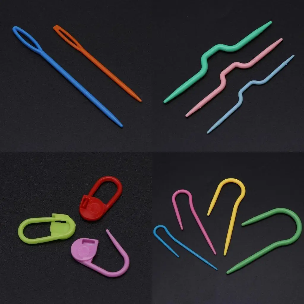 

E8BD 53 pcs Plastic Crochet Hook Knit Yarn Weave Knitting Needle Clip Marker Tool Set