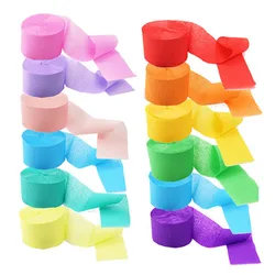 Rainbow Crepe Paper Streamers, Decoração De Pano De Fundo, Guirlanda De Papel Colorido, Decoração De Fita, Casamento, Festa De Aniversário, 3Pcs por Conjunto