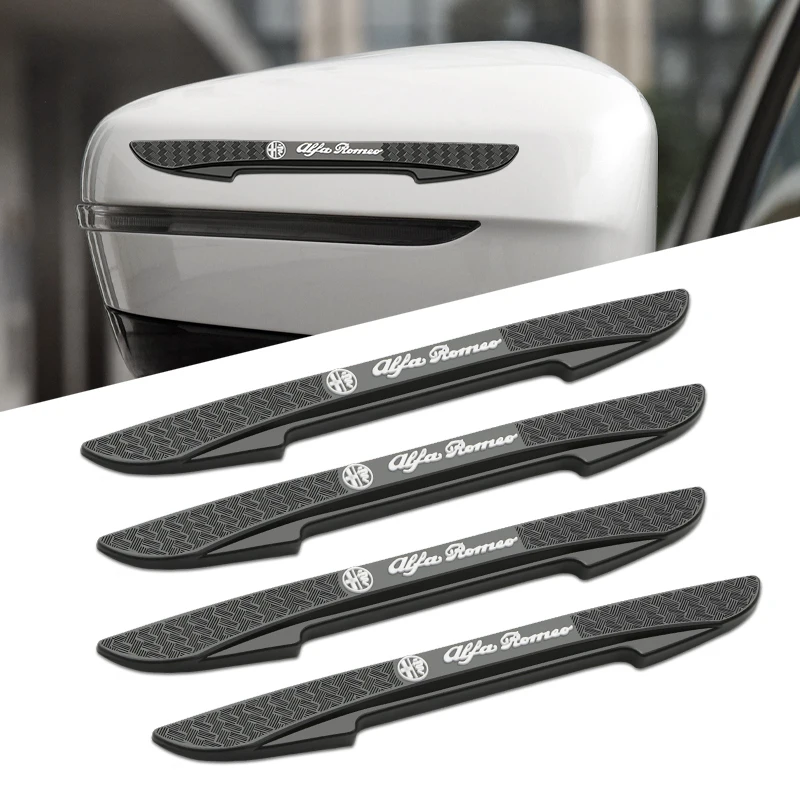 

4PCS Car Door Anti-collision Protector Car Badge Bumper Strip Stickers For Alfa Romeo Mito Brera 147 Giulietta 159 156 Stelvio