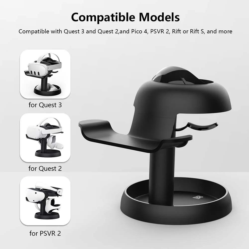 VR Headset Display Stand VR Holder AMVR Desk Support Storage Bracket for Oculus Quest 3S/3/Quest2/PSVR2/Rift S/PICO 4