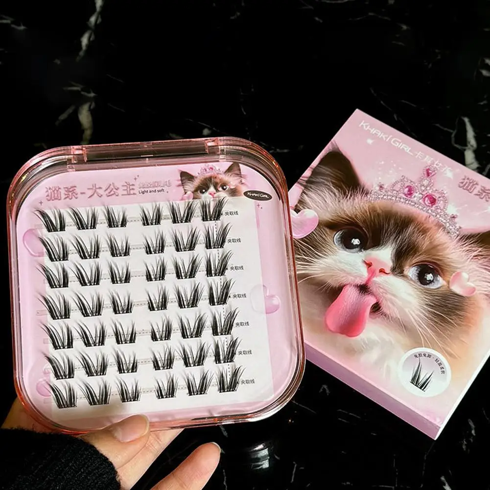つけまつげ 猫シリーズ カーキガール ノングルー プリンセス シミュレーション ナチュラル レイジー マンガ シングルクラスター セグメント 厚めつけまつげ
