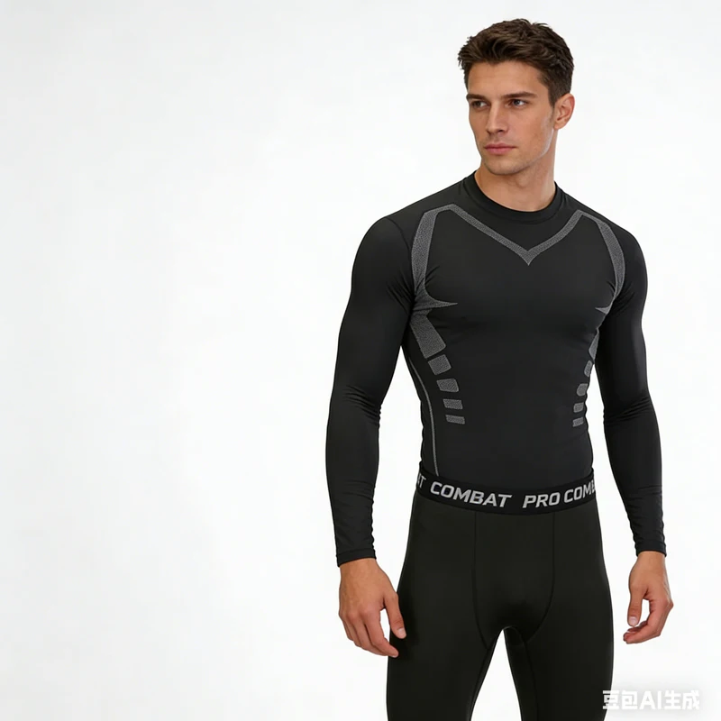 Sports Suit Men Running Gym Clothes Running Clothes Cycling Tight Spring Autumn And Winter Quick-drying Clothes