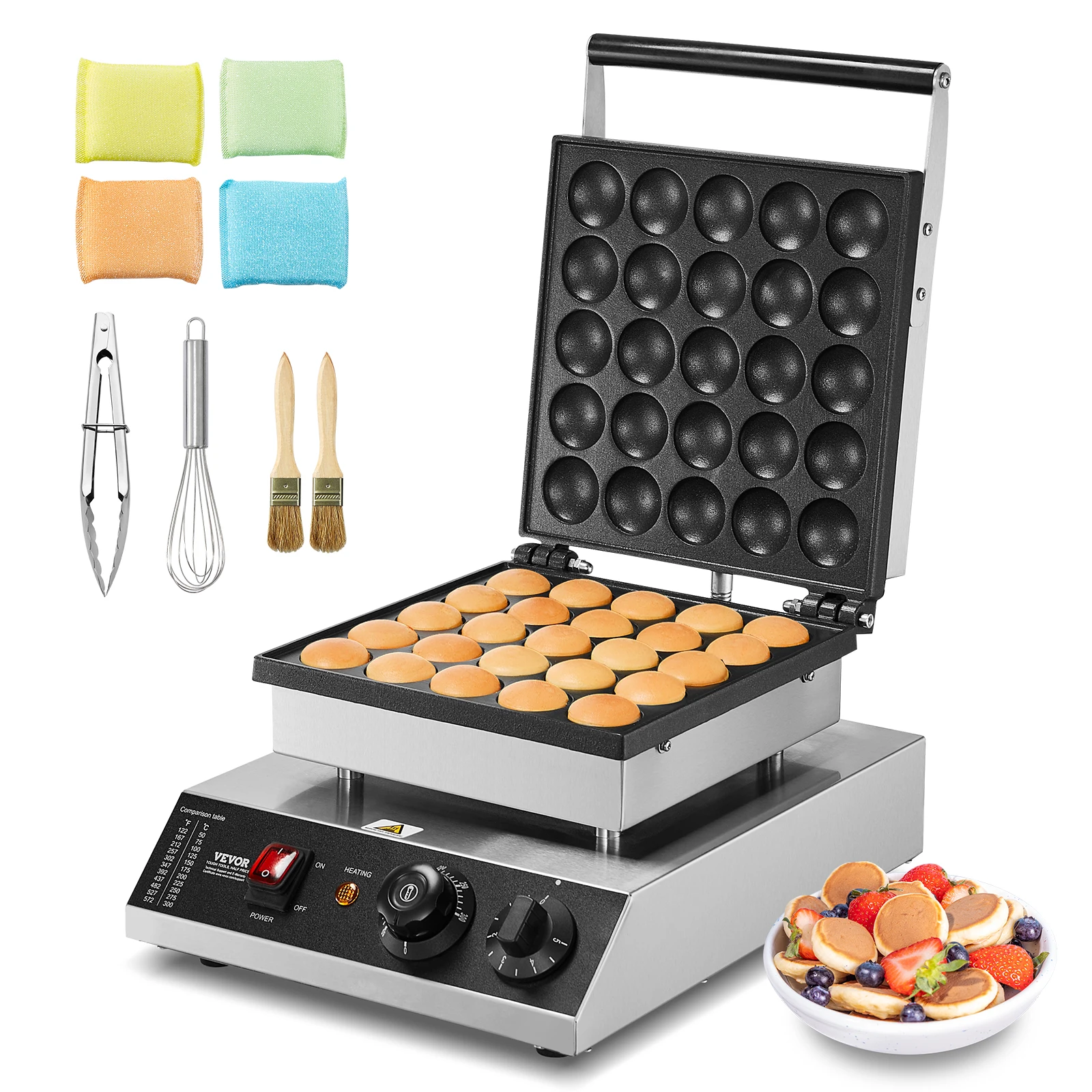 VEVOR Electric Waffle Maker 25PCS Mini Dutch Pancake Maker Dorayaki Machine Waffreras Kitchen Home Appliance Snack Gaufriers