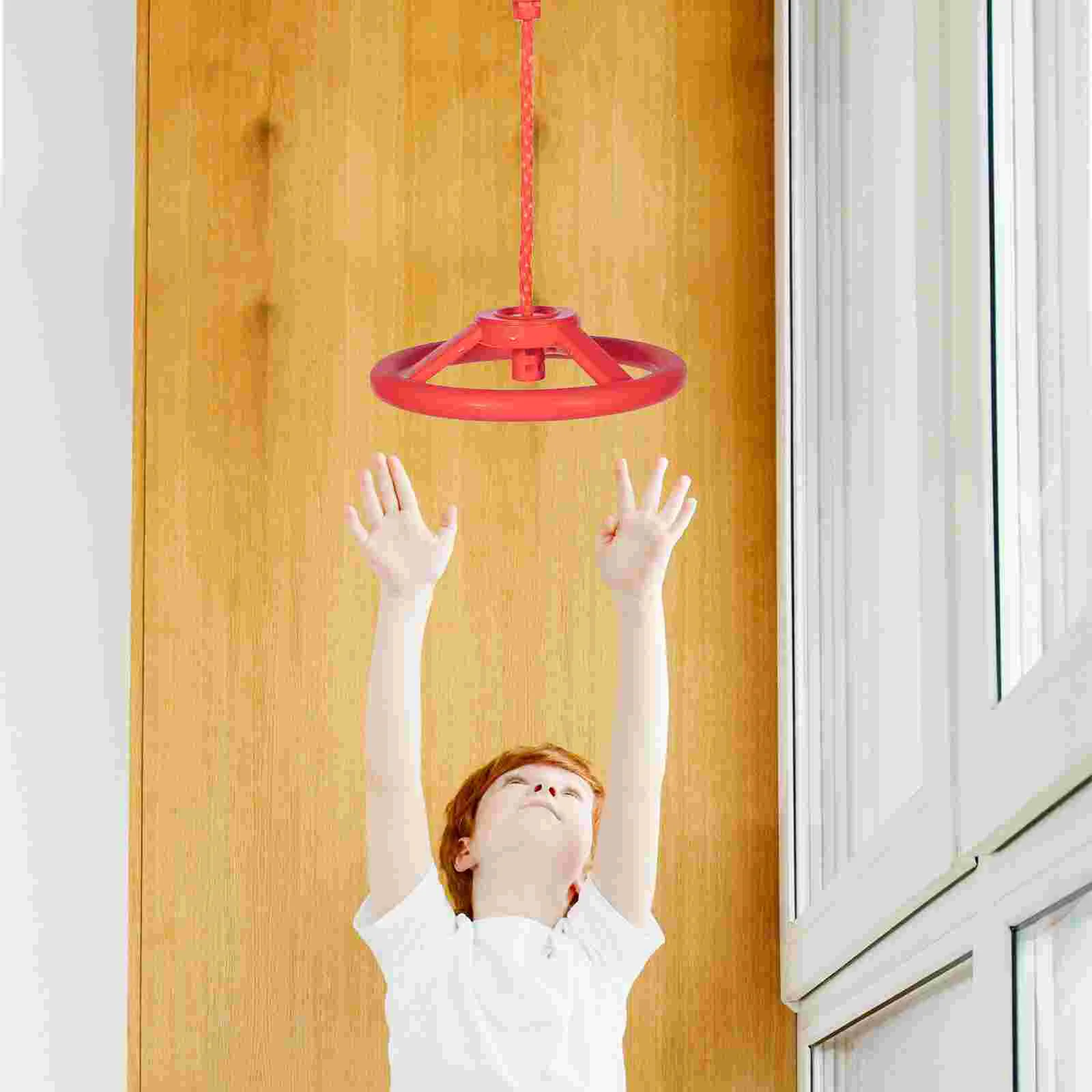 Adjustable Child Swing Ninja Wheel Kids Indoor Gymnastics Rings Plastic Fitness Steering Exercise Equipment Toy Sturdy
