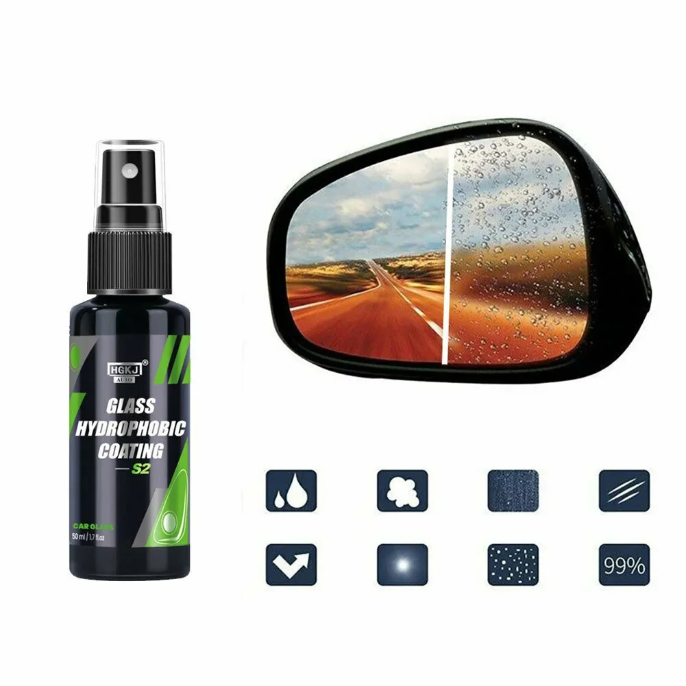 50ml Car Water Repellent Spray Anti Rain Coating For Car Motorcycle Glass Hydrophobic Ati-Fog Liquid Windshield Mirror Agent