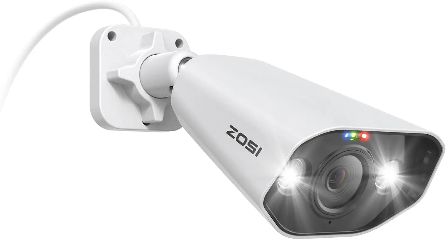 

ZOSI 4K PoE Add-on Cam era,Person Vehicle Detection,Two Way Audio,Color Night Vision,Light&Sound Alerts,8MP Weatherproof