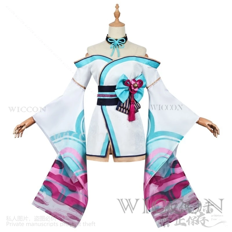 Gioco Anime LOL Cosplay Ahri Il volpe a nove code Spirito Fiore Costume Sexy Lolita Furry Copricapo Parrucca Vestito di Halloween Personalizzato