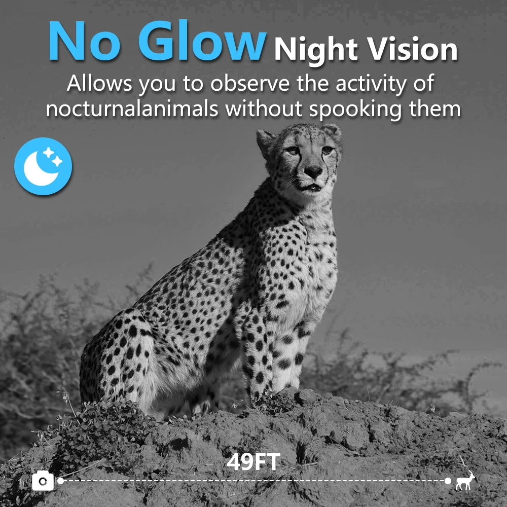 Solar Infrared Night Vision Camera 6000W Pixels 8K High-Definition Images Wifi App Link Viewing Built-In Battery Hd Screen Suitable for Observing Wildlife and Security Monitoring