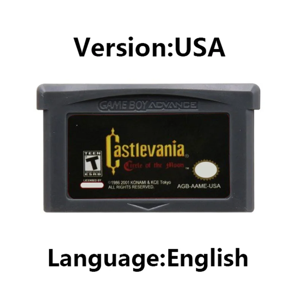 Cartucho de videogame série USAEUR, cartão de memória para console de jogos de 32 bits, Asia of Sorrow Dissonance para GBASP NDSL Castlevania GBA Game
