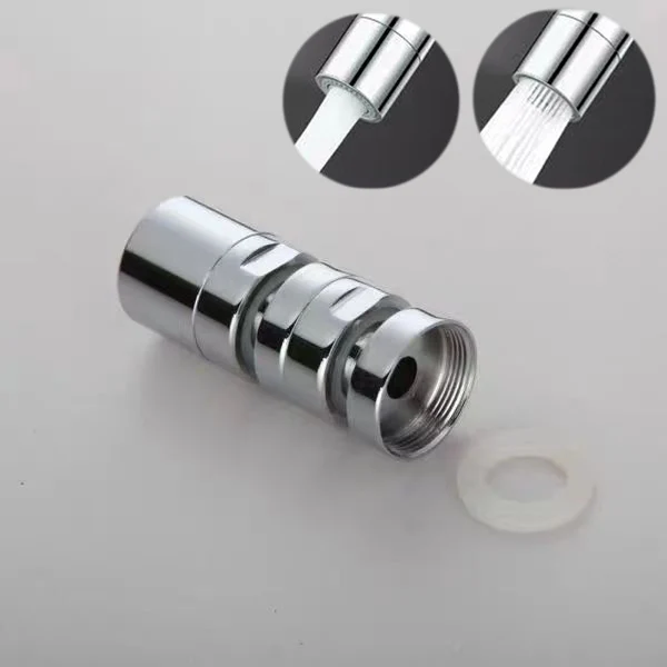 12/14/16/18/20/22/24 obrotowy chromowany mosiężny aerator do kranu zlewowego, umywalka z dwoma trybami wydłużająca dysza kranu 360 °   Obrotowy