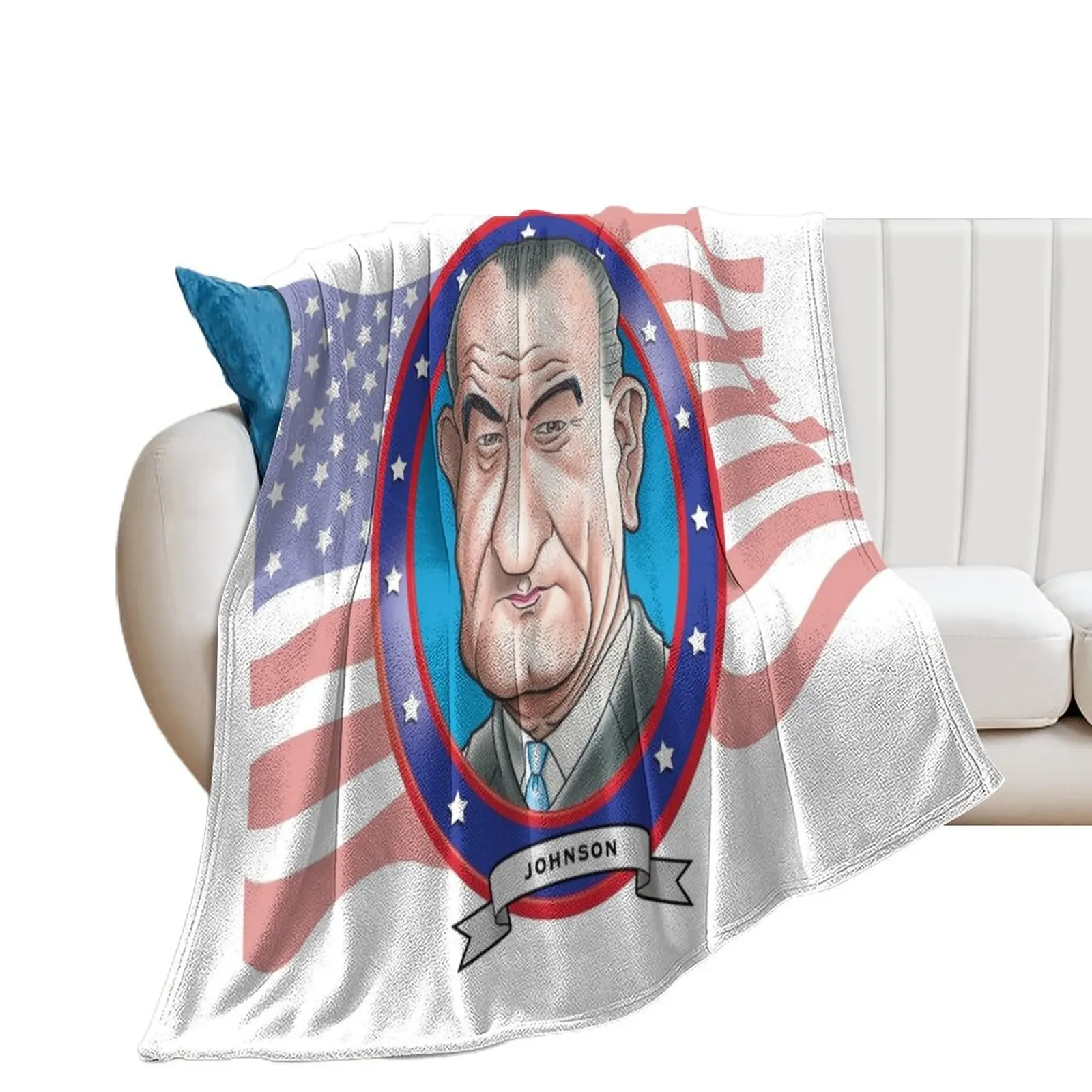 Lyndon B. Johnson Caricature Throw Blanket Decorative Beds Luxury Thicken Comforter Blankets