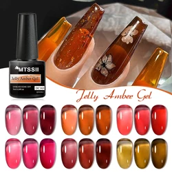 7ML Jelly Amber Gel Nail Polish Translucent Color Gel Polish Winter Nails Brown Red Semi Permanent Soak Off UV LED Gel Varnish