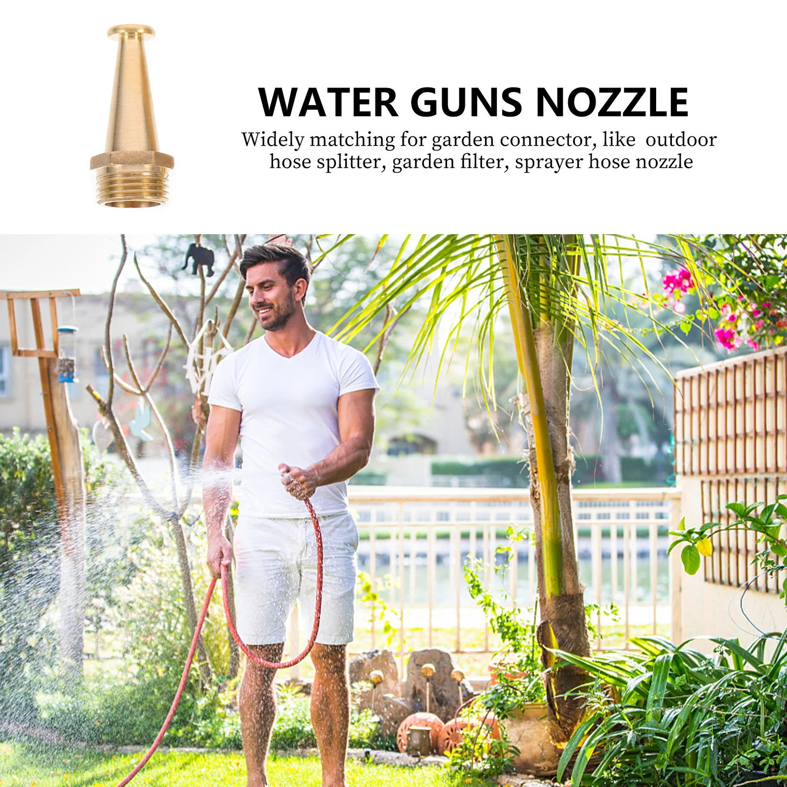 

4pcs 1/2 Inch Fire Reel Nozzle Copper Outer Car Wash Sprayer Connector Garden Irrigation Fitting Air Nozzle Driveway Cleaning