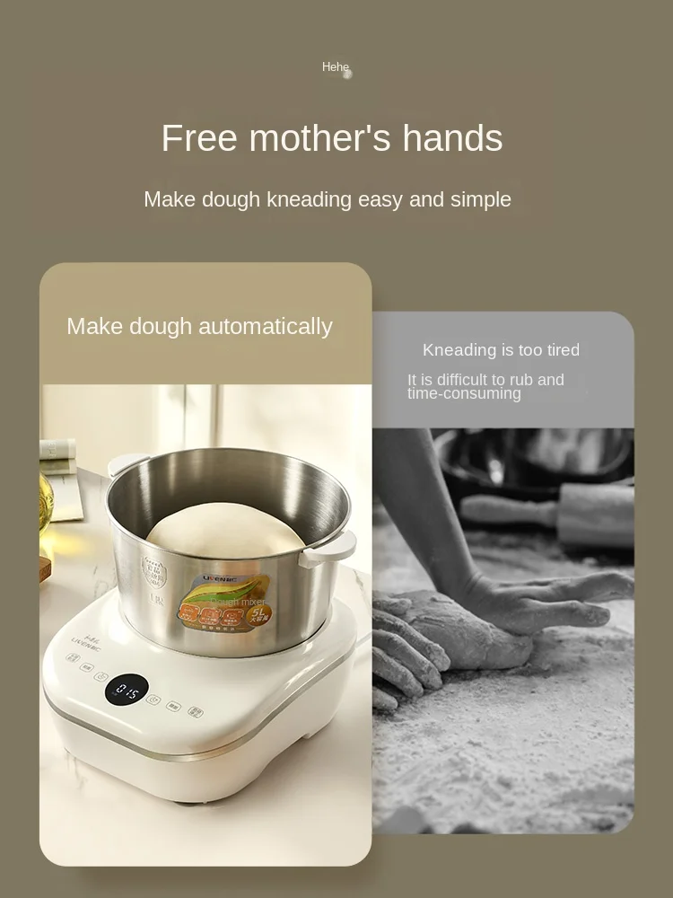 Mikser do ciasta małe gospodarstwo domowe w pełni automatyczne urządzenie do gotowania makaronu i wielofunkcyjna fermentacja ciasta all-in-one