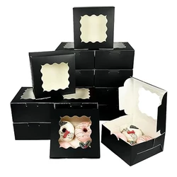30PCS 4x4x2.5 Inches  Cake Boxes with Window  Bakery Boxes Pastry  Boxes for Cake, Pastries Chocolates Cupcakes  Valentine's Day
