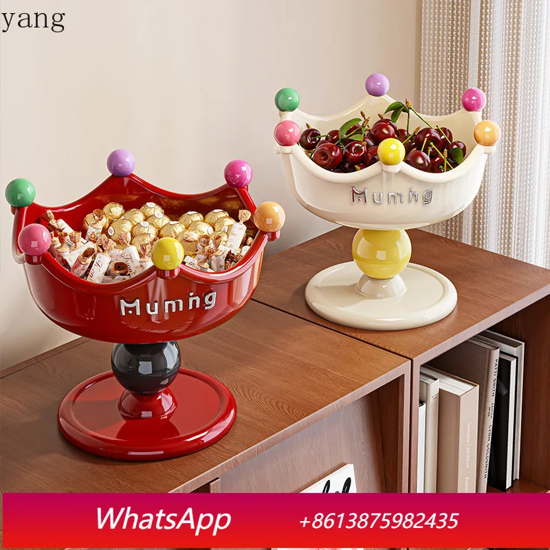 

CX household entrance key cartoon storage plate, exquisite double-layer snack display plate in the living room