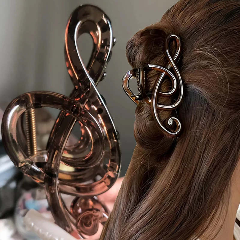 2026 Minimalist Ins Musical Note Grabbing Clip Feminine Style Headband Back of The Head Hair Clip New Fashionable Shark Clip