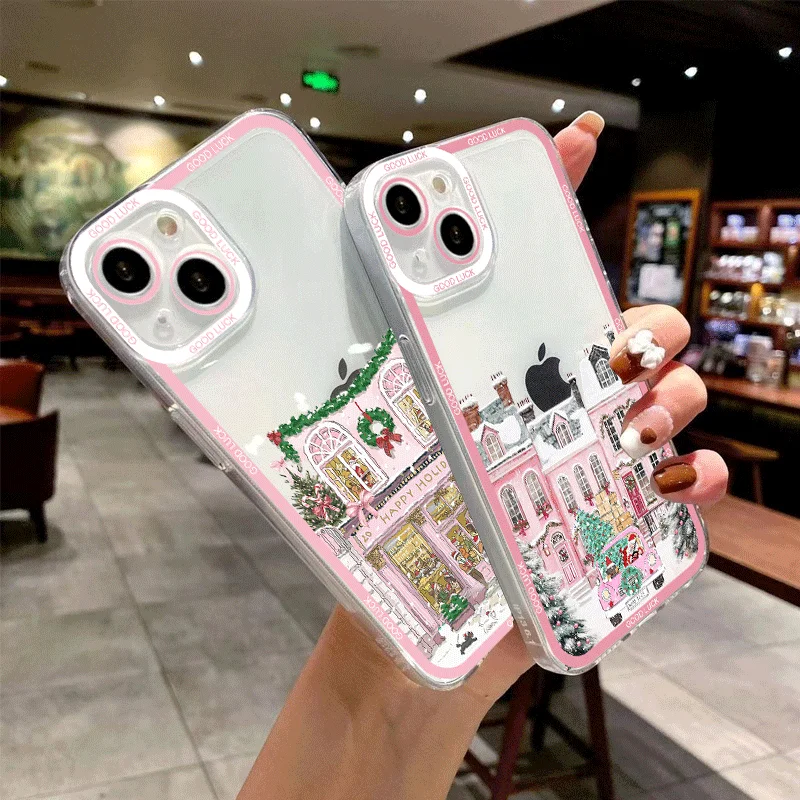 Winter New Year Christmas Street Scenery Phone Case for Xiaomi Redmi Note 14 Pro Plus 13 12 11 10 PRO 14C 13C 12 9T Soft Covers view 2