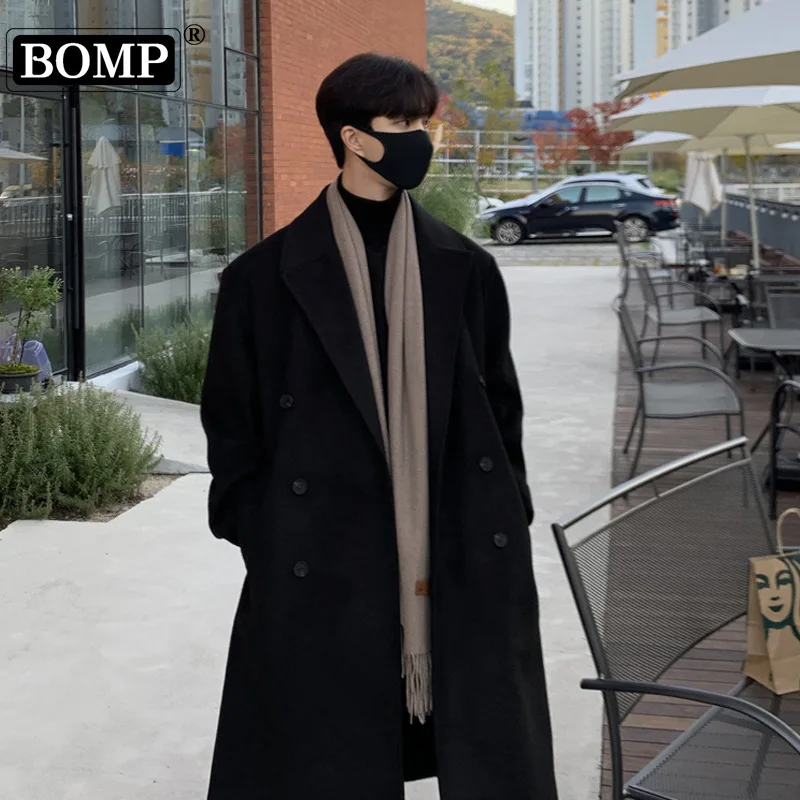 [bomp] Korean Version Textured Coat, Men's East Gate of South Korea, Europa, British Style Woolen Coat