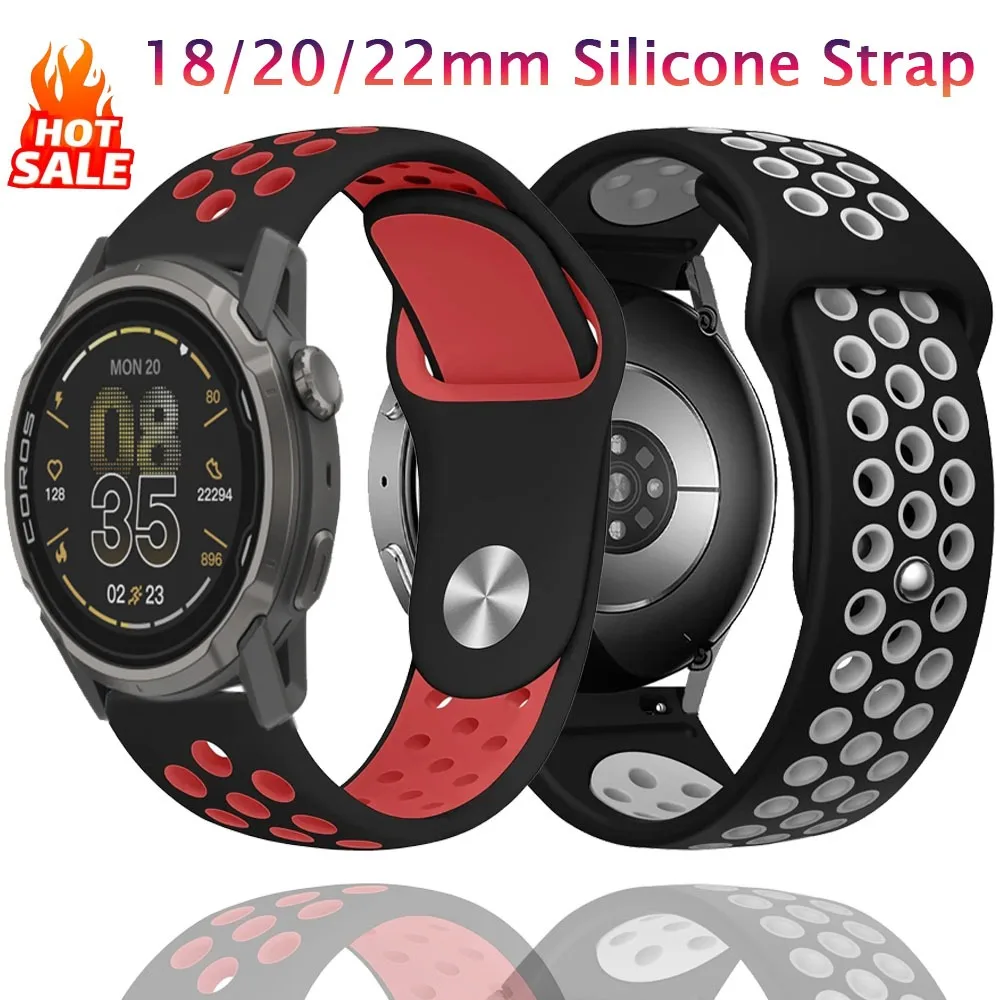 18/20/22mm Silicone Strap For Suunto Vertical 2/Race 2-S Run/Ocean CMF Watch 3 Pro For COROS APEX 4 42mm PACE 4-Pro Accessories