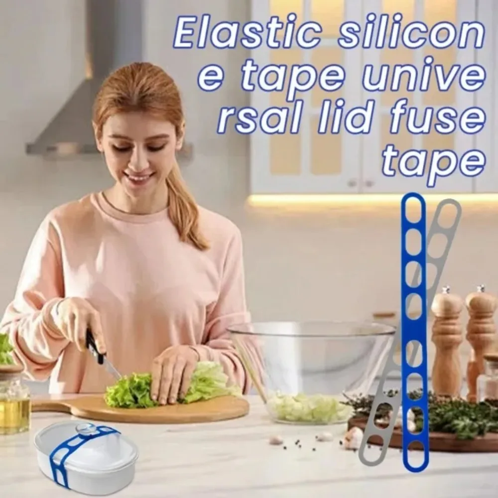 Silicone Adjustable Elastic Fixing Strap Reusable Storage Cover Locking Strap Suitable for Slow Stew Pots Flat Bottomed Pans