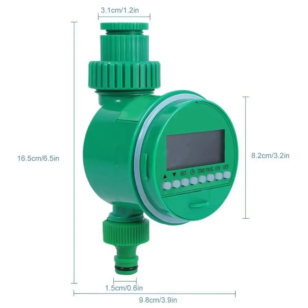 LCD Display Water Timer Electronic Control Intelligent Timing Watering Timer Durable Construction Green Color