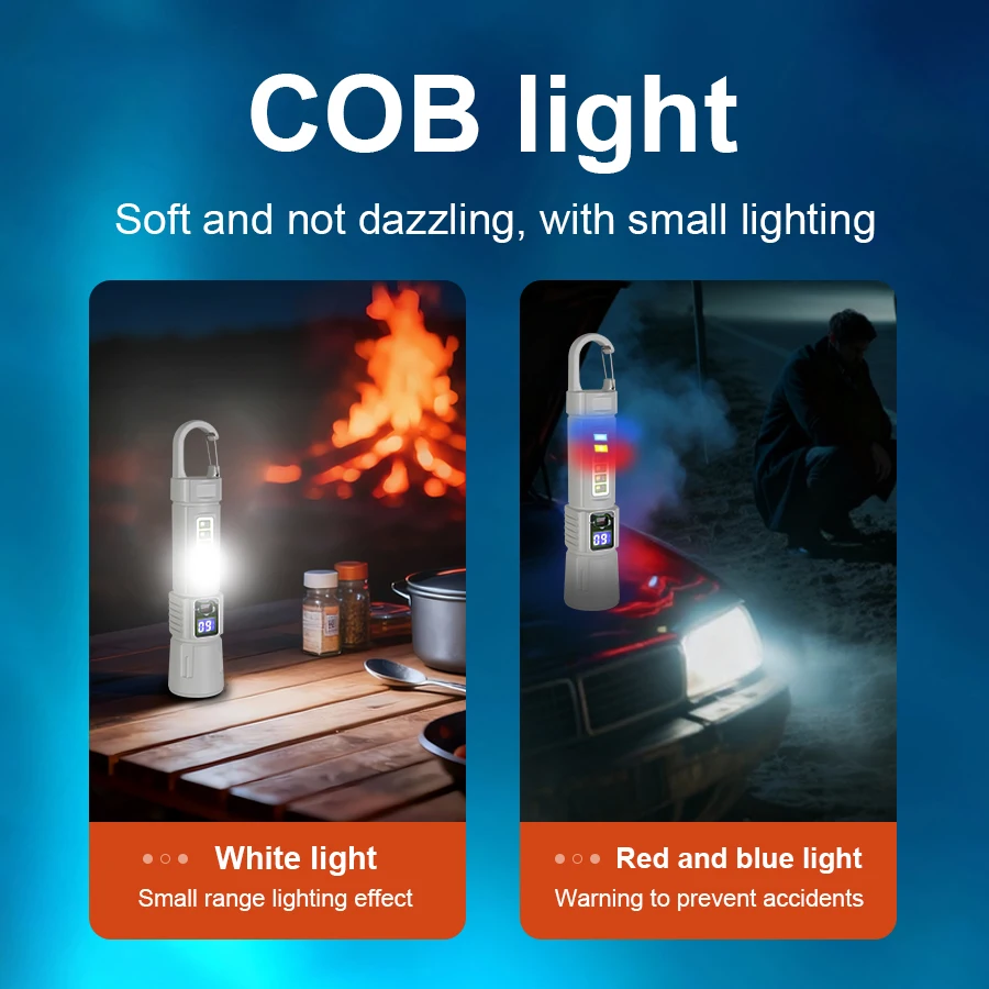 Powerful Super Bright Flashlights 100000000 Lumens Telescopic Zoomable Torch Camping Long Range Portable Tactical Lamp with Hook view 6