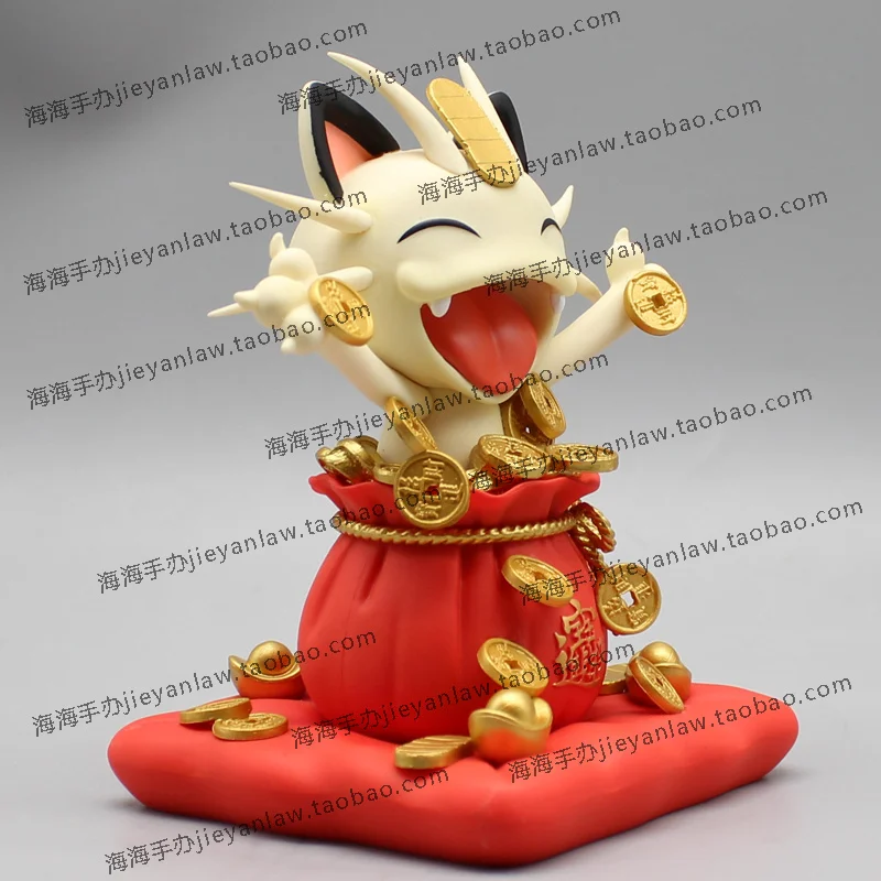 13Cm Anime Pokemon Miowth Figuur Lucky Meow Meow Actie Beeldje Vinyl Collectie Model Standbeeld Pop Bureau Decoratie Kerstmis Cadeau