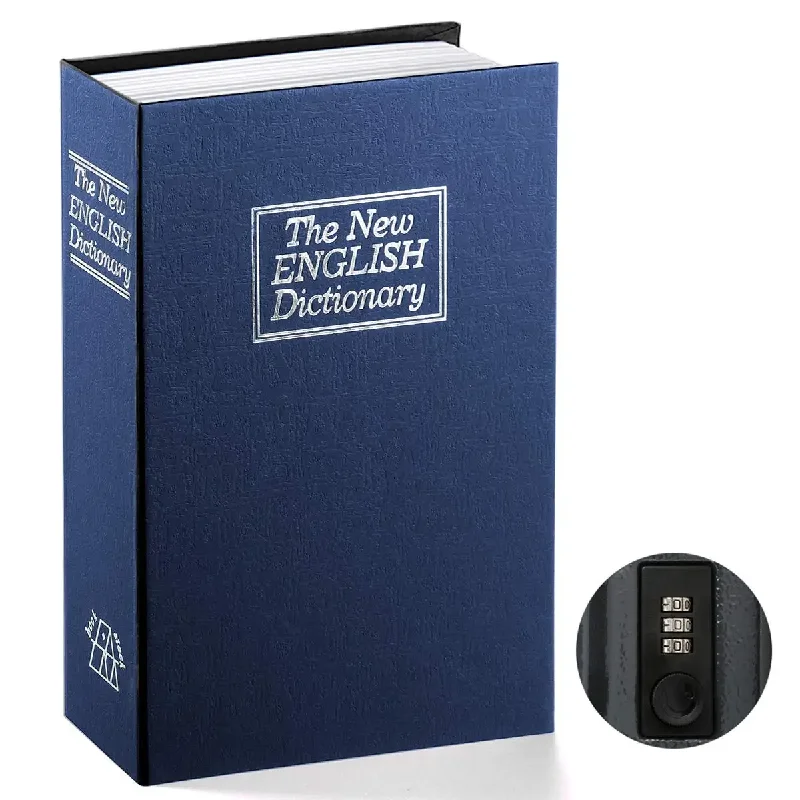 

Book Safe with Combination Lock Dictionary Diversion Metal Lock Box for Home Office Code Lock for Money Dictionary Safe Box