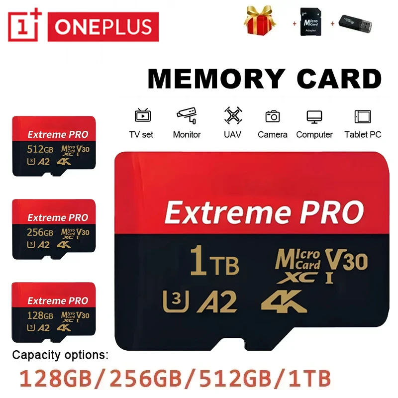Oneplus Class 10 2TB 512GB 128GB Micro TF/SD Card High Speed Memory Stable Performance for Phones Digital Camera Laptop PC Car