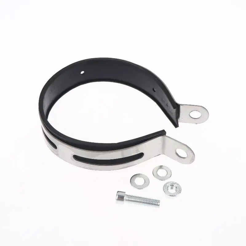 Motorcycle Exhaust Muffler Clamp Adjustable Size Wear Resistant Pipe Support Fixture for ATV Dirt Bike Modification