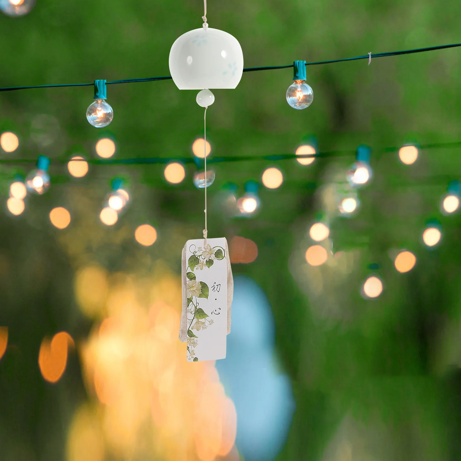 

1Pcs Elegant Ceramic Wind Chime Good Workmanship Suitable for Various Occasions Japanese Style Wind Chime Car Pendant