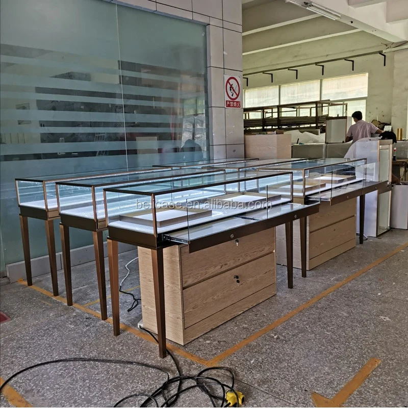 custom.High End Jewellery Store Fixture Interior Decoration Design Shop Glass Cabinets Jewelry Display Showcase