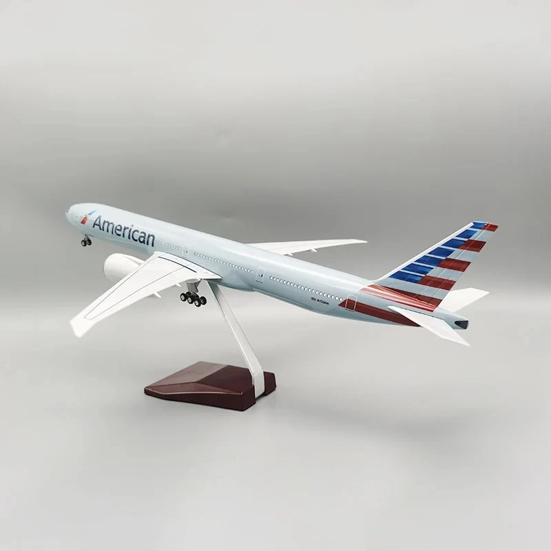 B777 Aircraft American Air Airlines 47CM Airplane Kids Toys Resin Miniature Plane Collectible for Aviation Enthusiast Gift