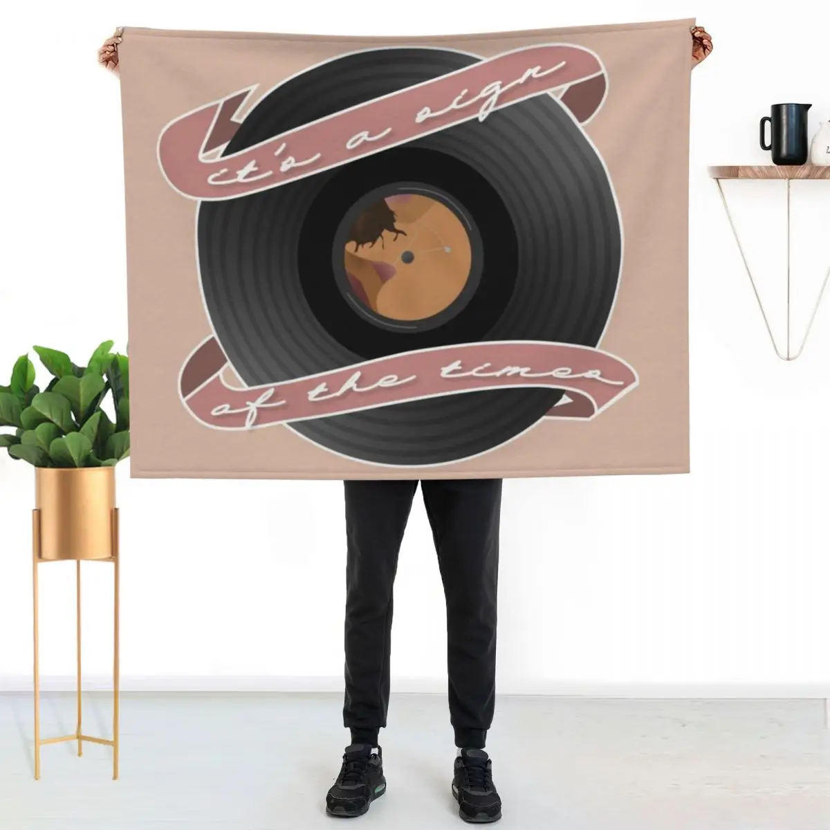 sign of the times vinyl Throw Blanket For Sofa Thin Large warm winter bed plaid Polar Blankets