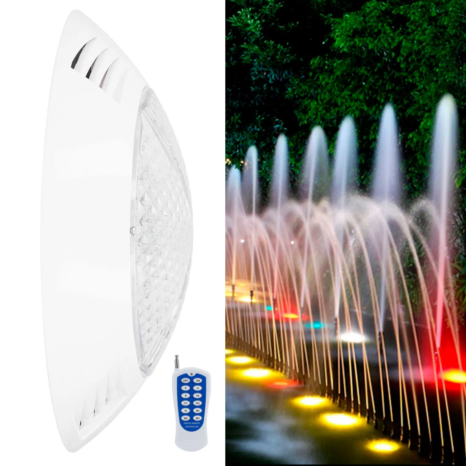 

30W 12V Wall Mounted Submersible LED Light for Swimming Pools IP68 Waterproof 300LED RGB Remote Control Underwater Lamp