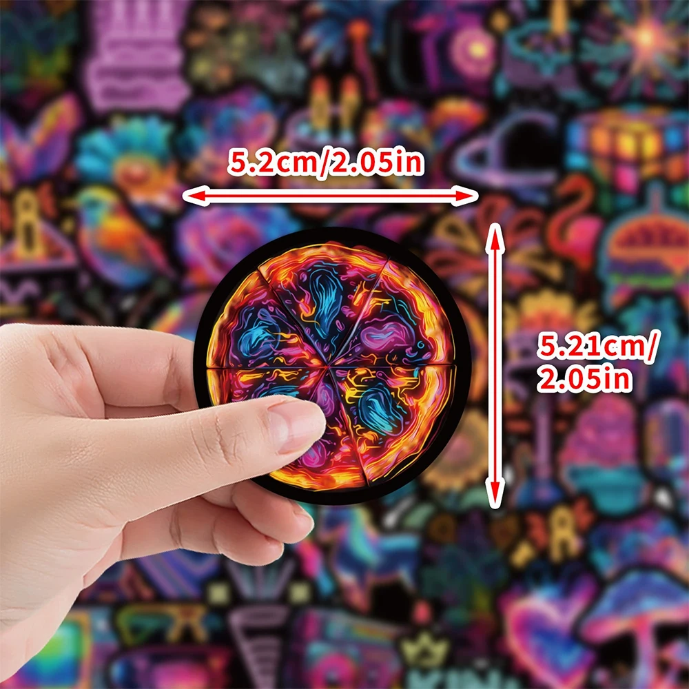 10/30/50pcs Kawaii Cartoon Neon Light Stickers Cute Aesthetic Graffiti Decals Scrapbook Suitcase Phone Laptop Sticker Wholesale