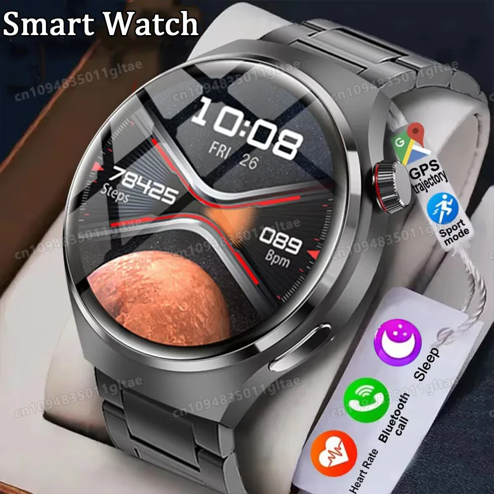 Smart Watch Men's HD AMOLED Display GPS Trajectory Bluetooth Call Health Heart Rate Smartwatch Sports 5ATM Waterproof Watch HT22