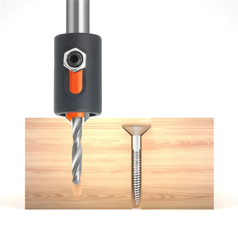 ABBP-Adjustable 8Mm Countersink Drill Bit Set(5PCS), Drill Bits Counter Sinker For Woodworking Projects