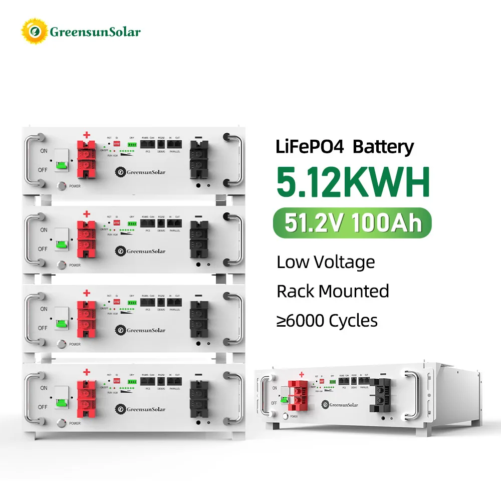 Greensun 51.2V 100Ah Low Voltage Rack Mounted Solar Lithium Battery for Energy Storage System