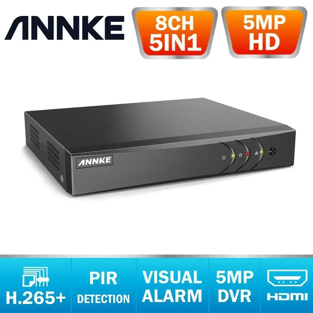 ANNKE 8CH 5MP Lite 5in1 HD TVI CVI AHD IP Security DVR Recorder H.265+ Video Recorde Email Alert Motion Detection