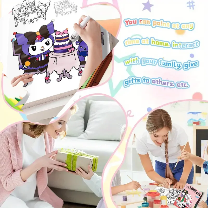 สมุดระบายสีสำหรับเด็กผู้หญิง ของเล่นเสริมพัฒนาการเด็กเล็ก ของเล่นมอนเตสซอรี่ สำหรับเด็กอายุ 2-4 ขวบ ลายคิตตี้ ฮัลโลคิตตี้ ซานริโอ