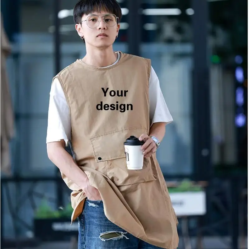 Men's Women's Sleeveless Apron Catering Hairdressers Pet Baristas Flower Shops Apron Milk Tea Shops Waiters Work Clothes Print