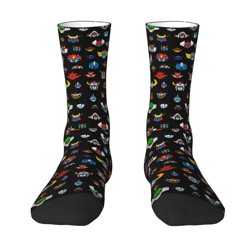 Ufo Robot Logo Men Women Crew Socks Unisex Fun 3D Printed Goldorak Grendizer Mazinger Z Dress Socks