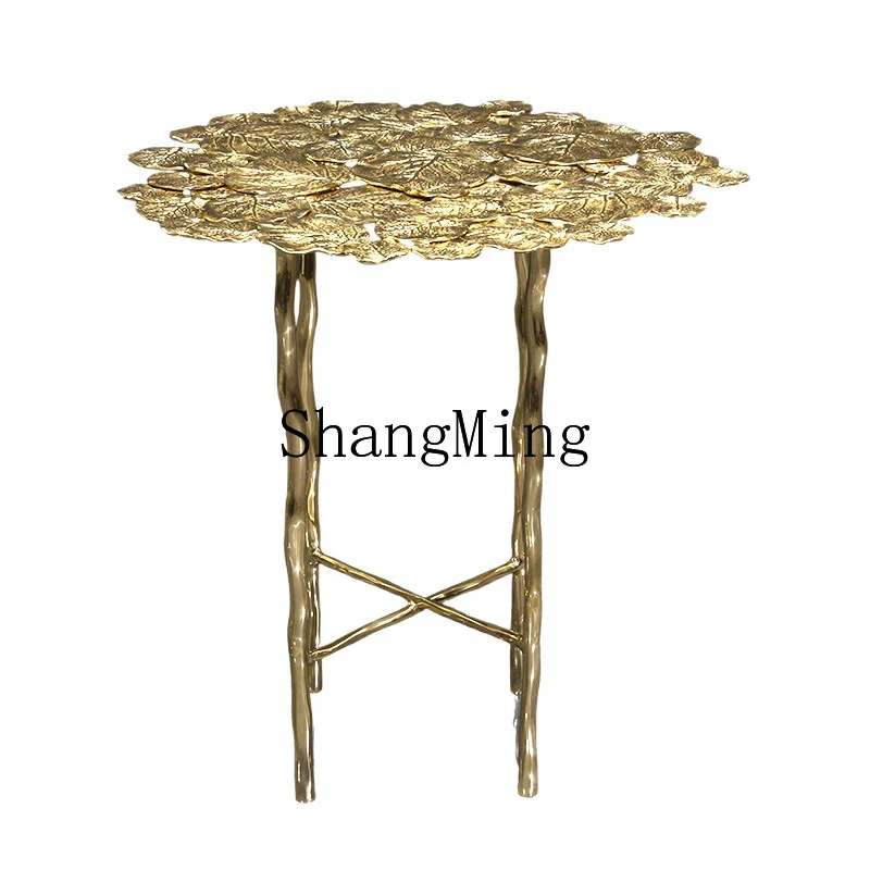 

CL modern light luxury all-copper coffee table copper casting villa courtyard side balcony